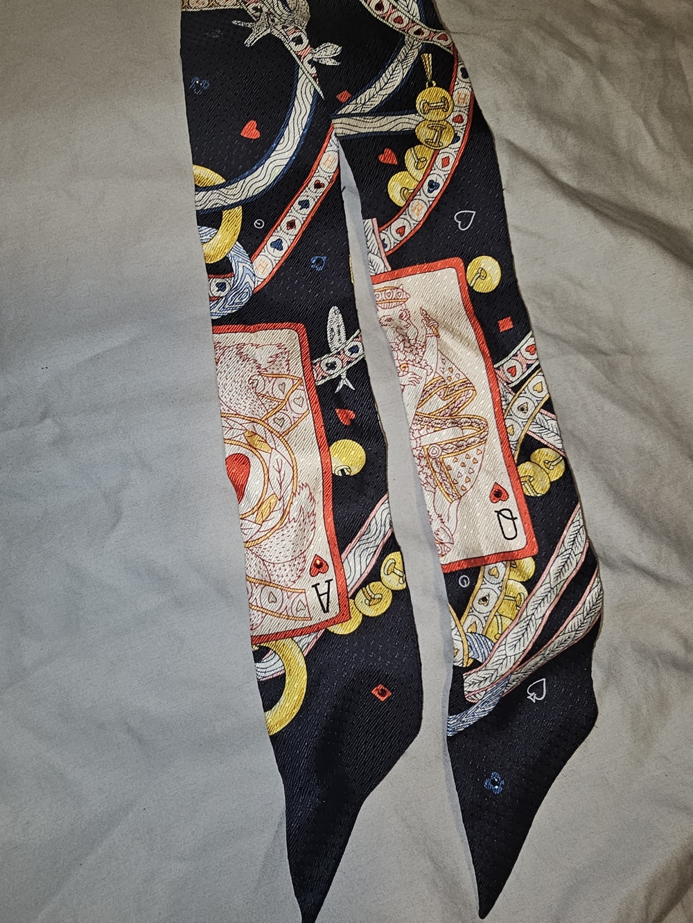 Hermes Black Playing Card Twilly Scarf - Picture 8 of 8
